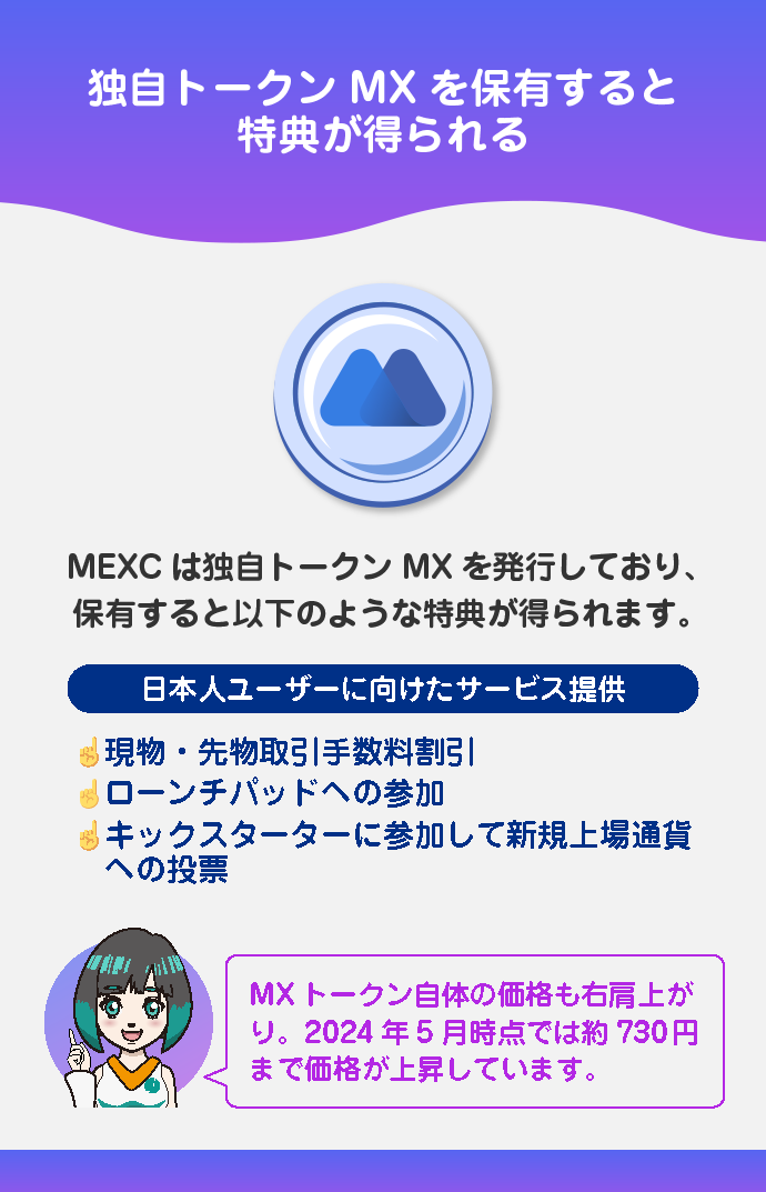 独自トークンMXの保有特典が豊富