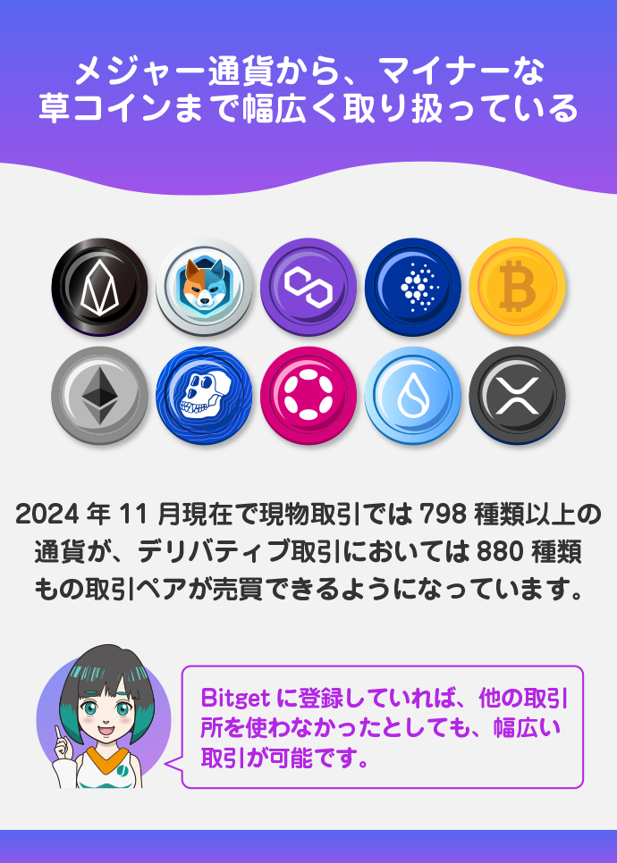 630種類以上の通貨が取引できる