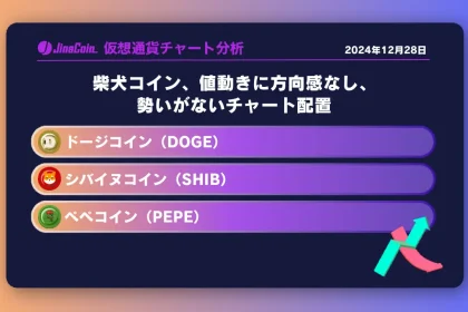 柴犬コイン、値動きに方向感なし、勢いがないチャート配置ミームコインチャート分析：ドージコイン（DOGE）、柴犬コイン（SHIB）、ペペコイン（PEPE）-2024-12-28