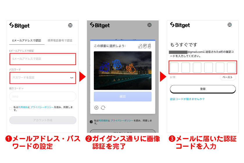 Bitgetの口座開設手順