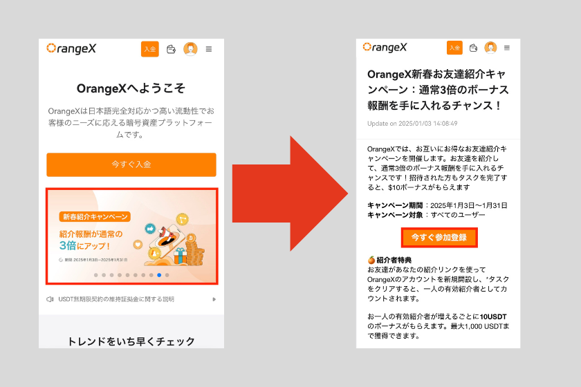 画像13：OrangeX お友達紹介プログラム「友達紹介」