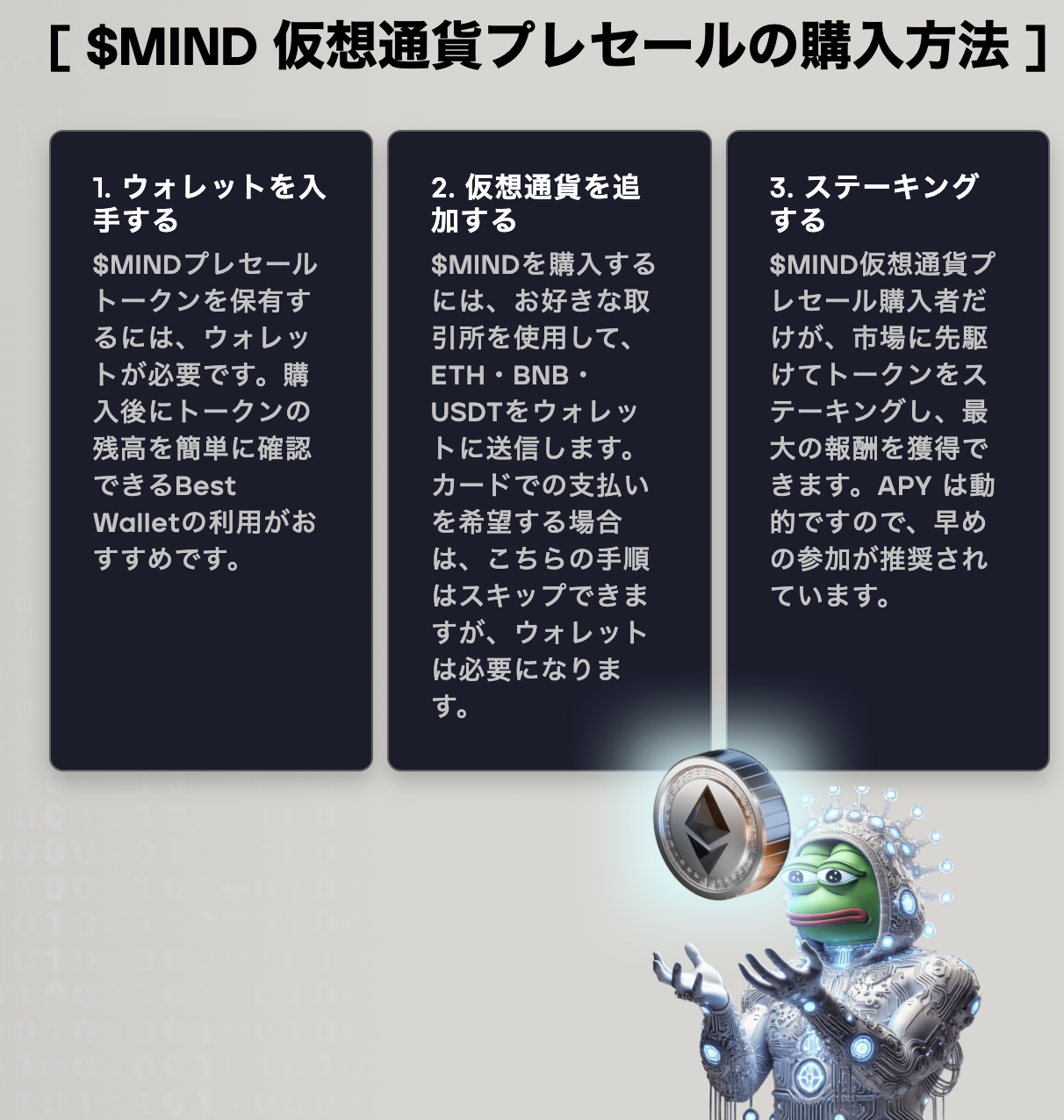 プレセールで$MINDトークンを購入する方法