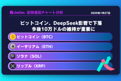 ビットコイン、DeepSeek影響で下落 10万ドルの維持が重要に【仮想通貨チャート分析】