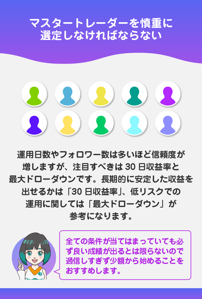 マスタートレーダーは慎重に選ぶ必要がある
