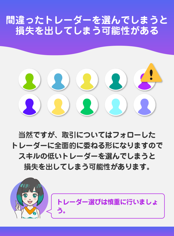 トレーダー選びを間違えると全く稼げない