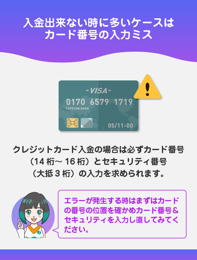 クレジットカード番号の入力ミス