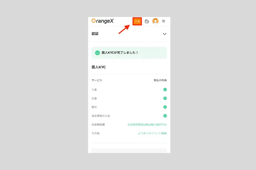 画像11：OrangX コピートレード「入金方法」