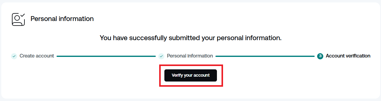 「Verify your account」をクリック