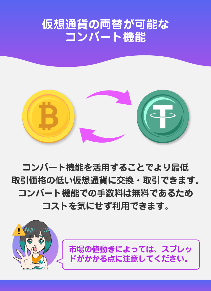 コンバート機能での手数料
