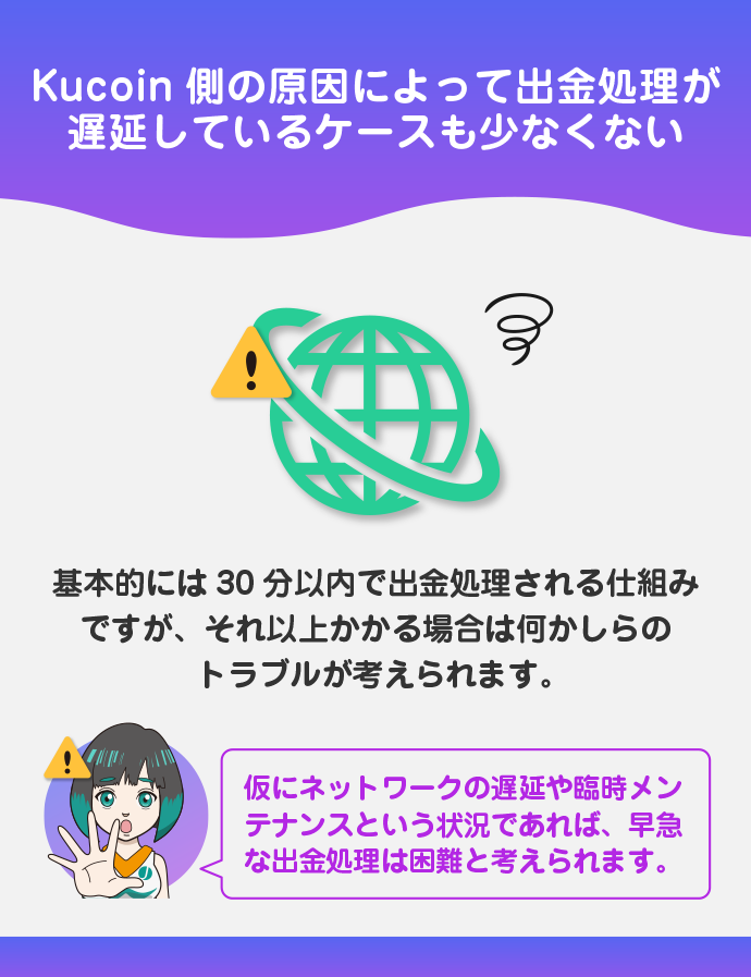 Kucoin側での処理が遅延している