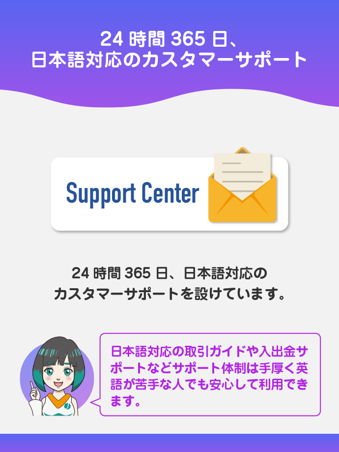日本語対応の24時間カスタマーサポート