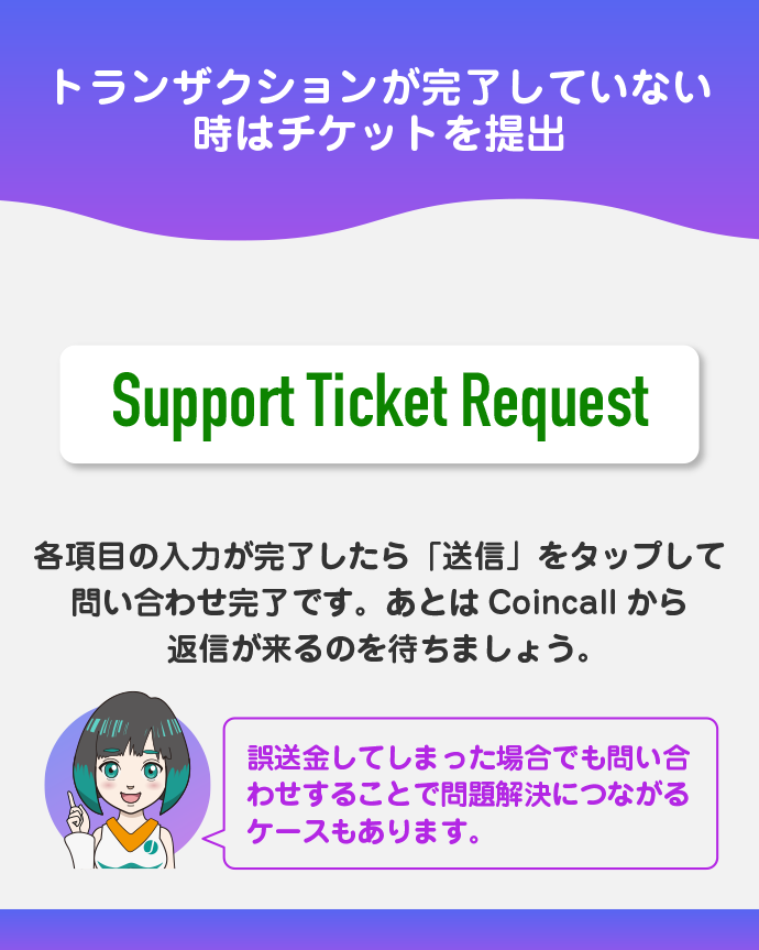 Coincall公式にチケットを提出する