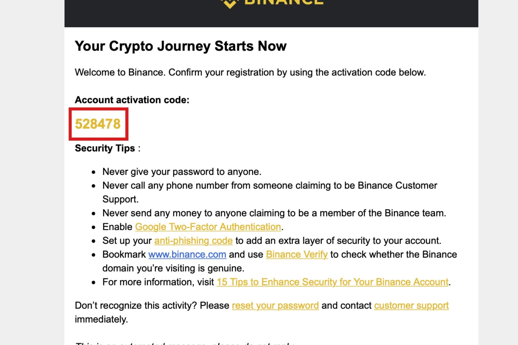 【画像5】バイナンス(binance)の口座開設手順PC版