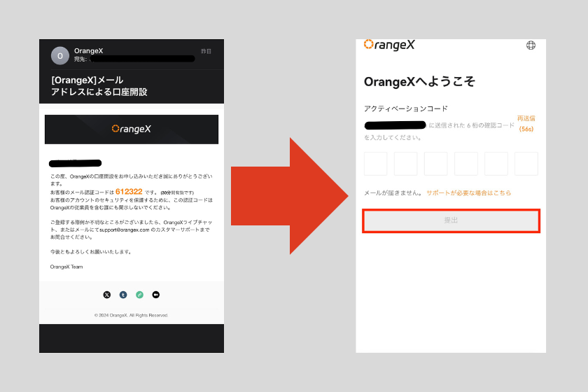 画像03：OrangeX ボーナスキャンペーン「口座開設方法」