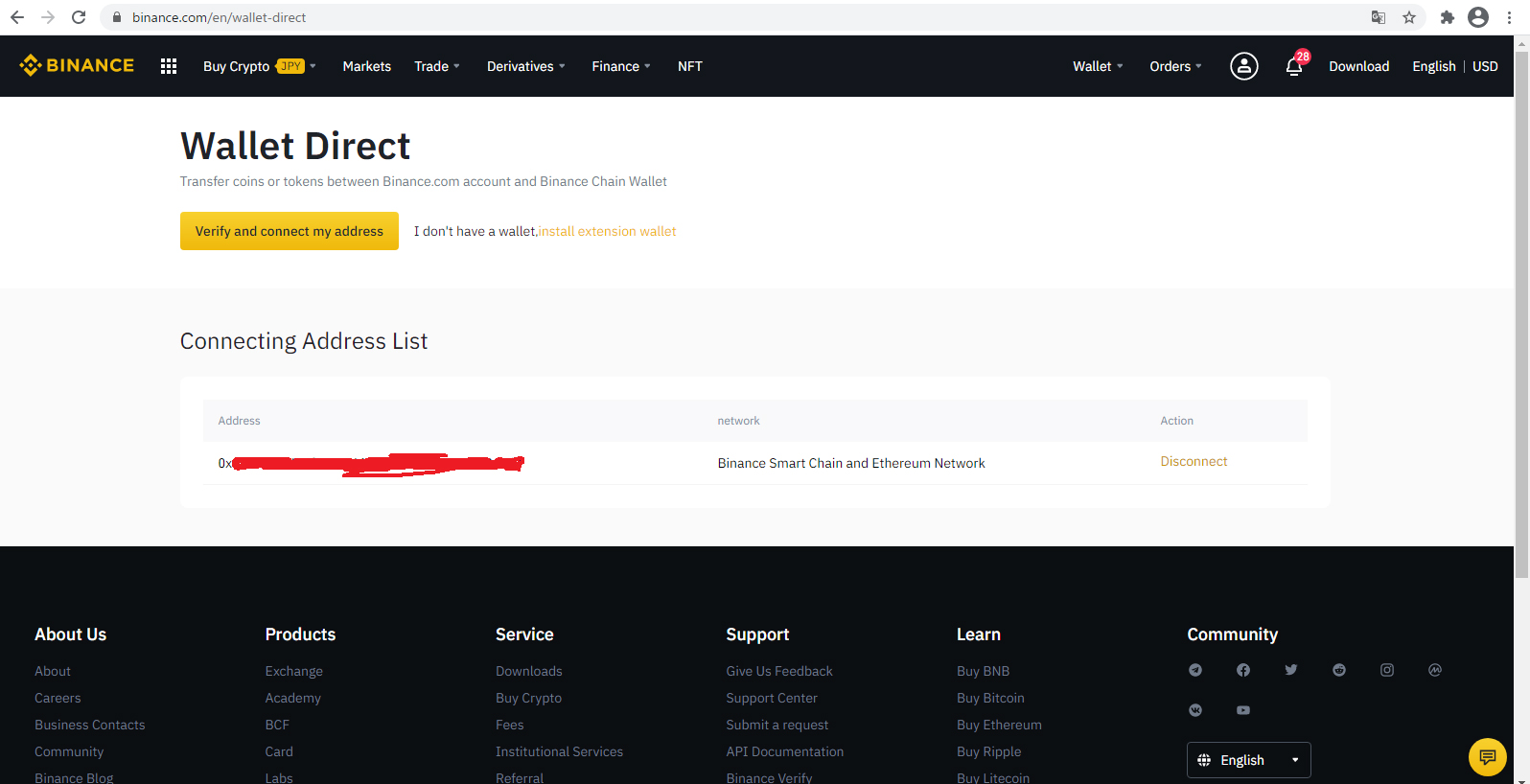 Wallet Directが表示される