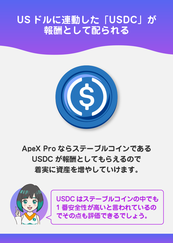 ステーキング報酬がUSDC