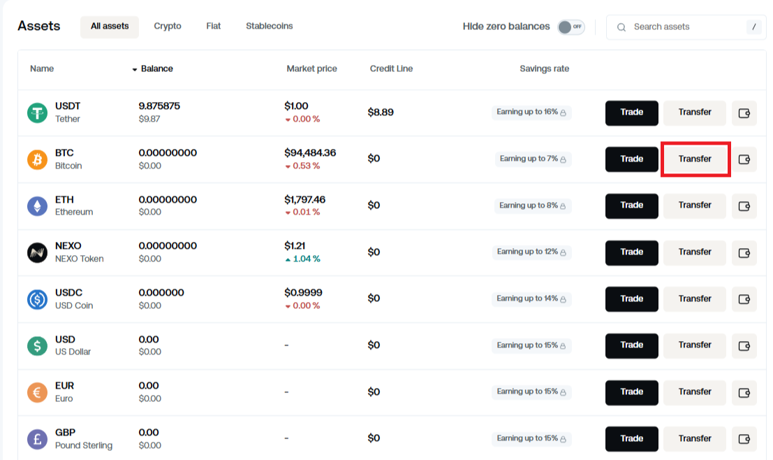 入金方法(BTCの場合) STEP1