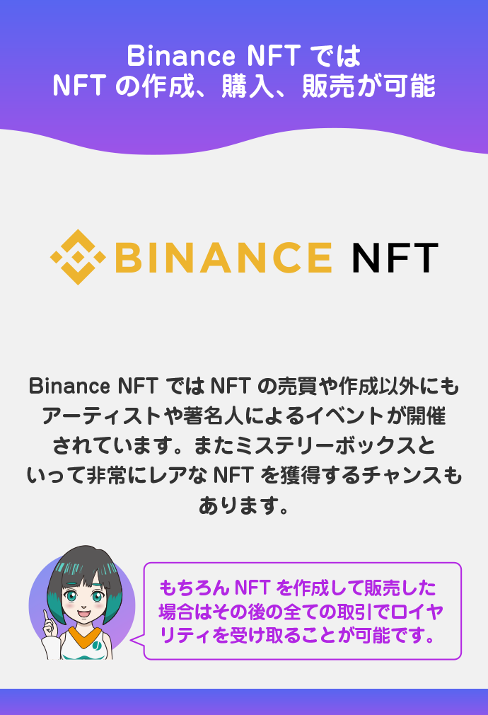 NFT売買ができる