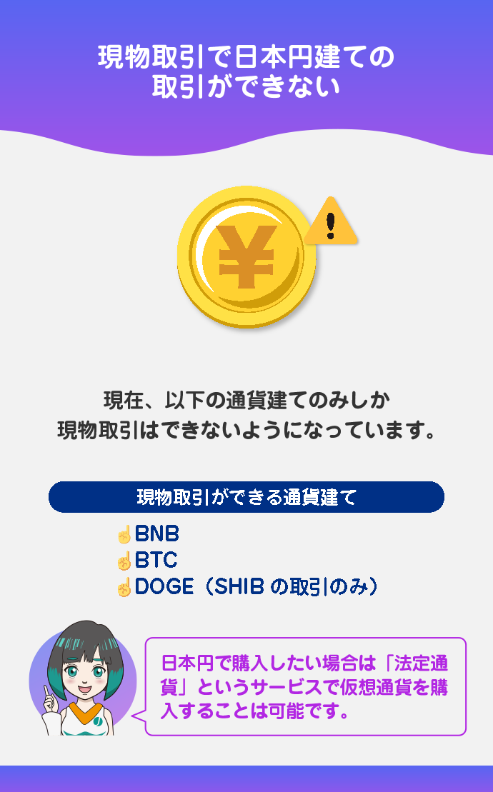 日本円建てで取引所の売買ができない