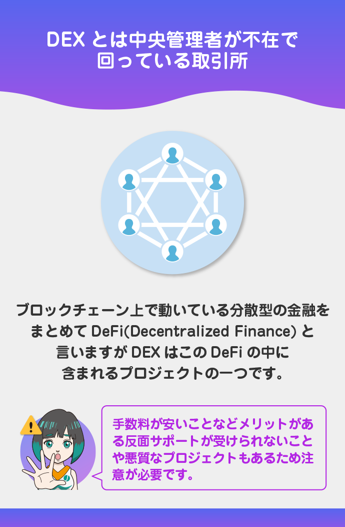 DEX(分散型取引所)とはどういった取引所?