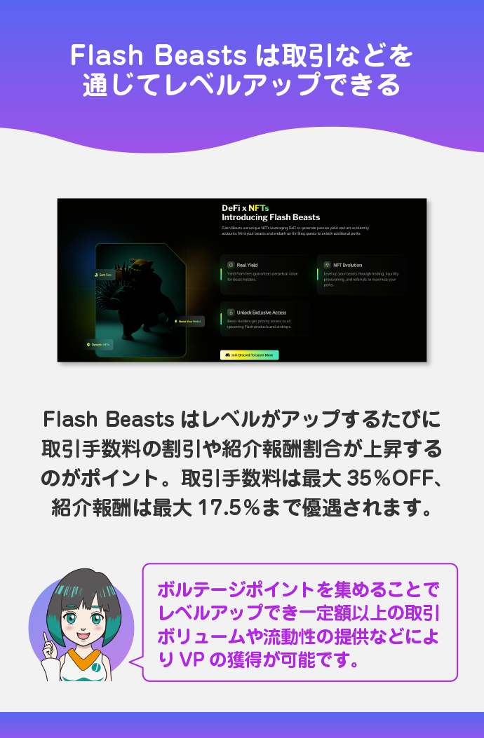 NFTのレベルアップで特典が豪華になる