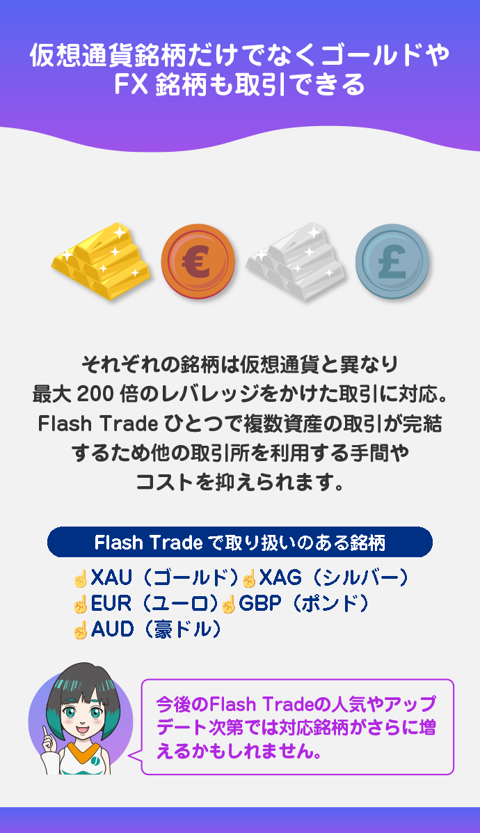 ゴールドやFX銘柄も取引できる