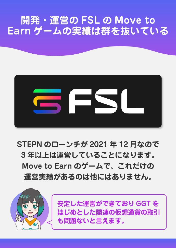 Move to Earnの先駆けとして運営実績が豊富