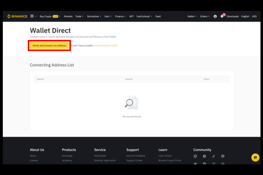 取引所アカウント側でWallet Directを再選択