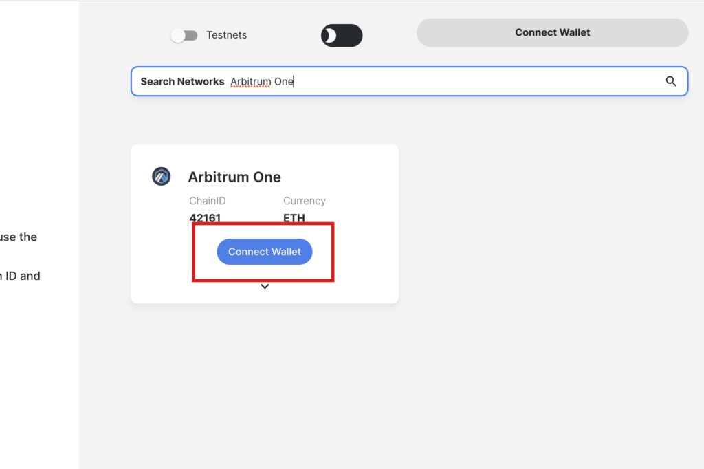 「Connect Wallet」をクリック