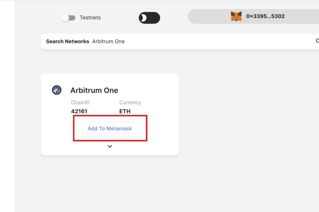 「Add to MetaMask」をクリック