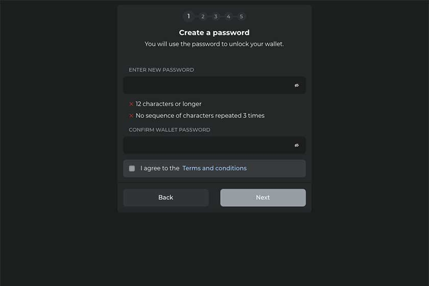 パスワードの入力