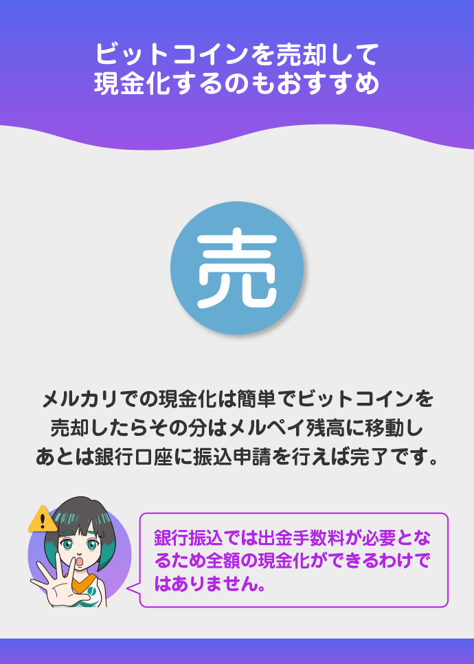 ビットコインを売却して現金化する