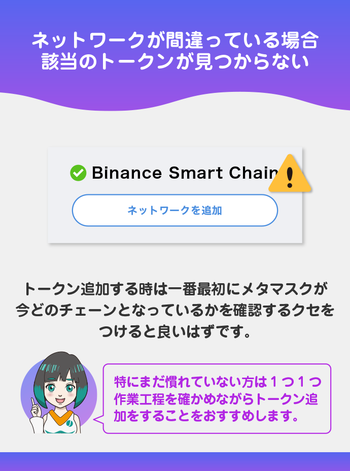 対象のネットワークが間違っている