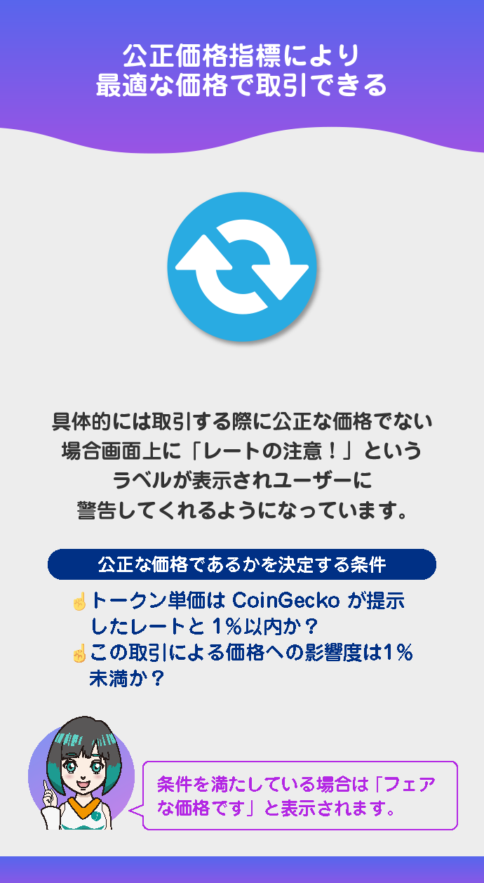 適正な価格で仮想通貨の交換ができる
