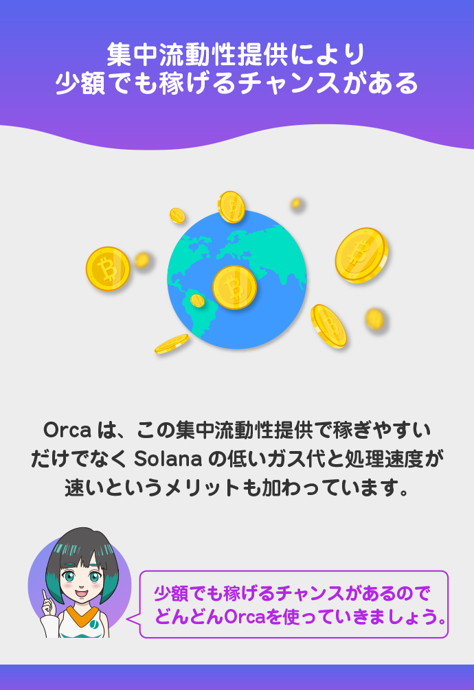 集中流動性提供ができて少額でも稼ぎやすい
