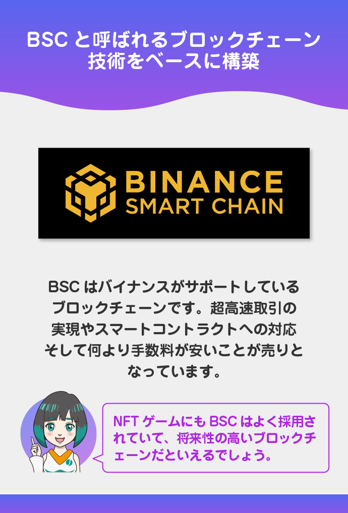 BSC(バイナンススマートチェーン)を採用