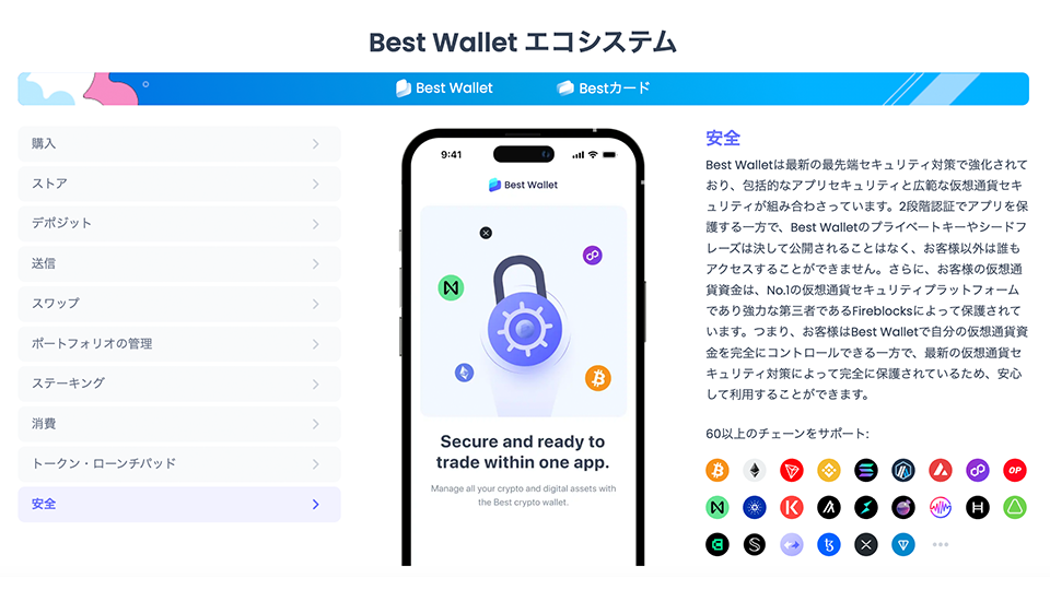 強調される「Best Wallet」の高い安全性
