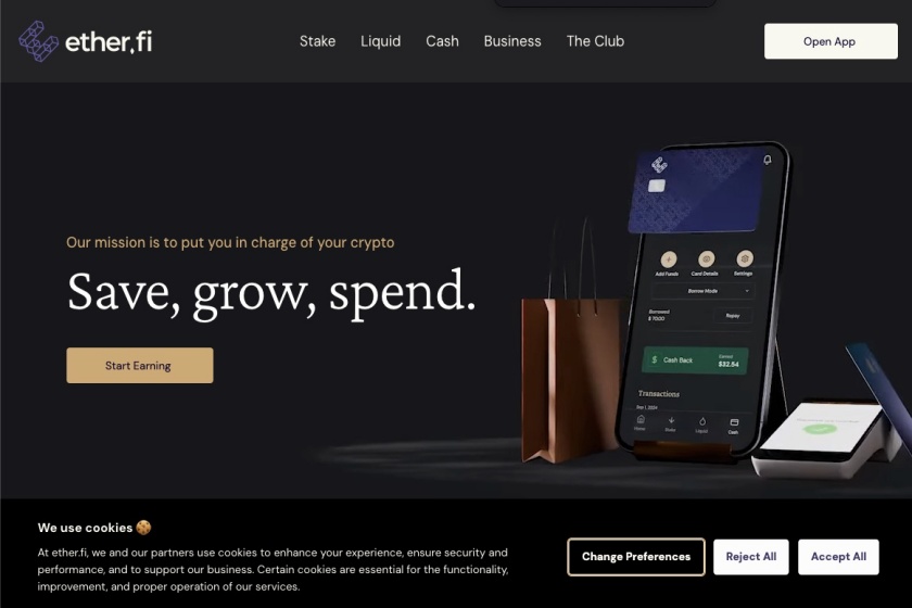 ether.fi公式サイト