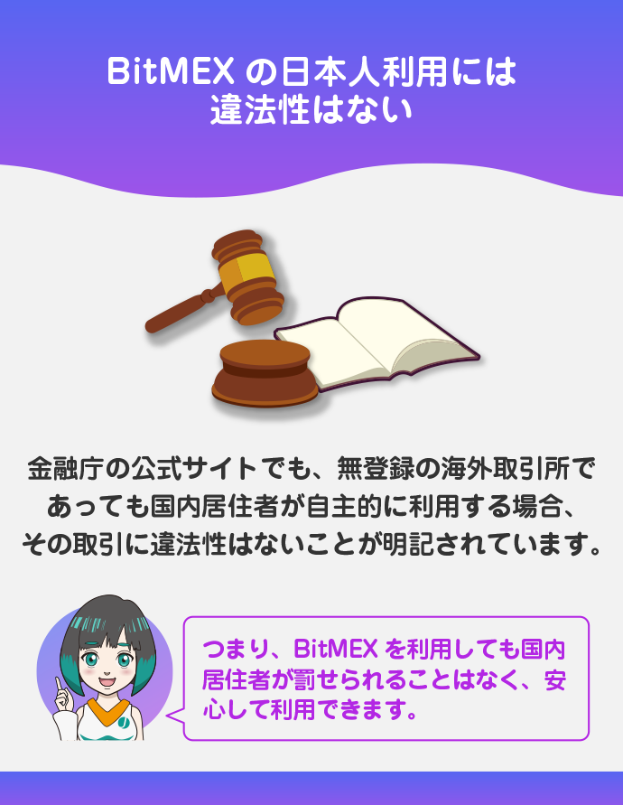 BitMEXの利用に法的問題はない