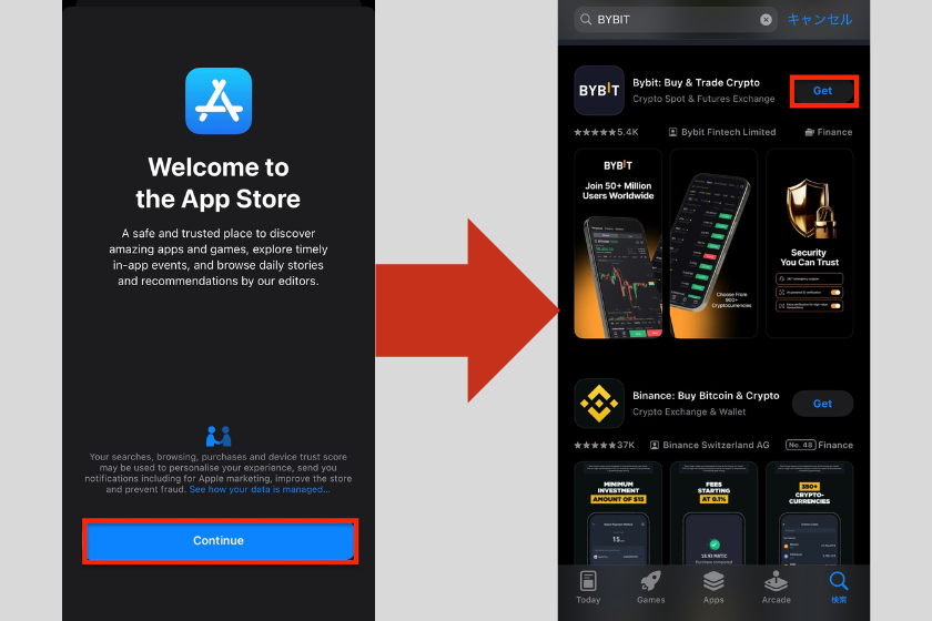 画像10:bybit アプリ ダウンロード方法 Appleアカウント作成