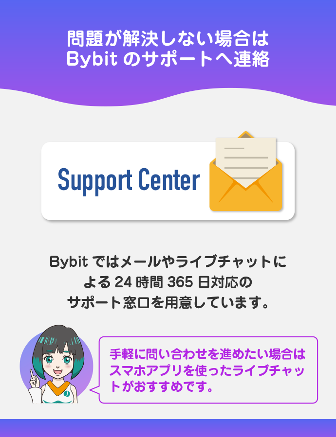 どうしても解決しない時はサポートへ連絡