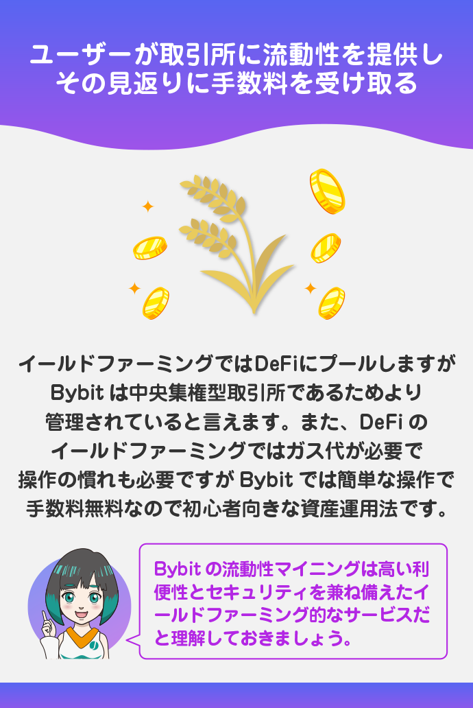 Bybit流動性マイニングはイールドファーミングと同じ