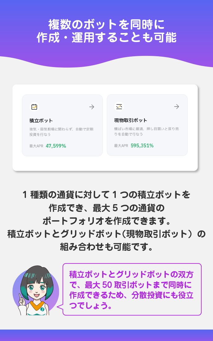 複数のボットを同時に運用できる