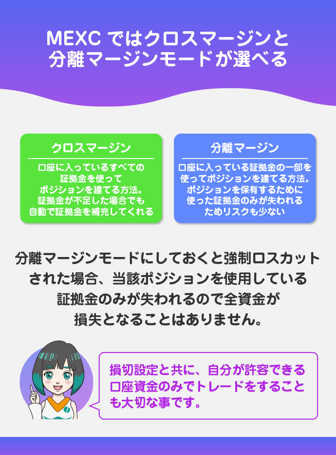 マージンモード設定で資金管理