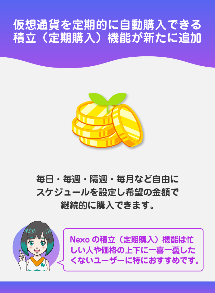 積立(定期購入)機能で少額から資産形成