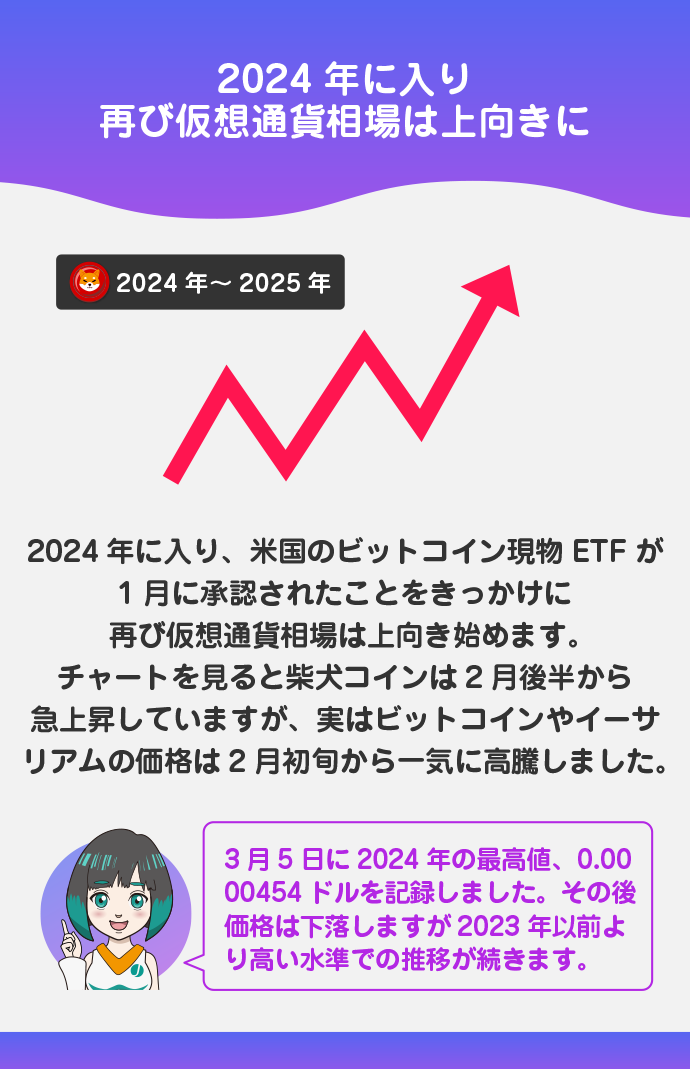 2024年~2025年:仮想通貨市場と共に上昇