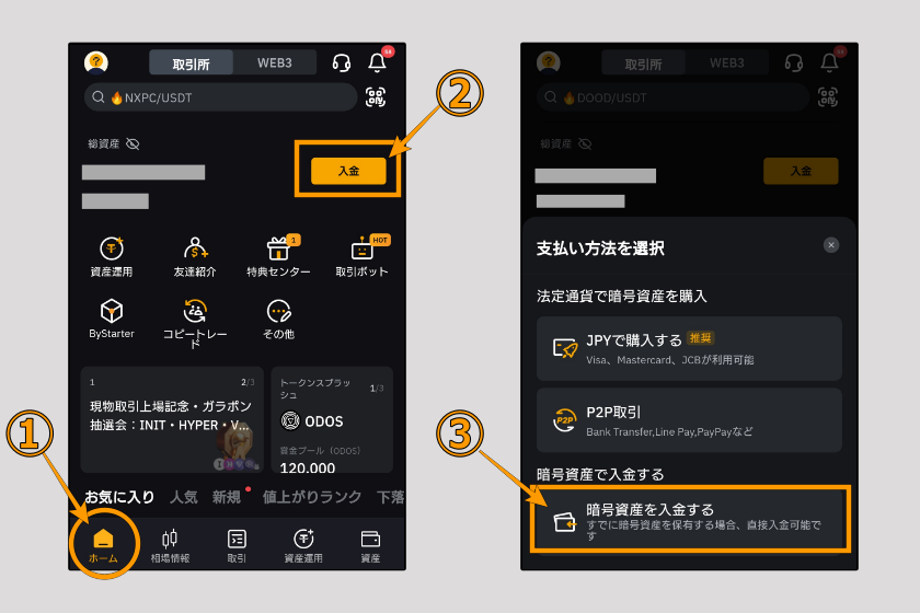 画像01:Bybit 送金 アプリ「アドレス・タグを取得01」