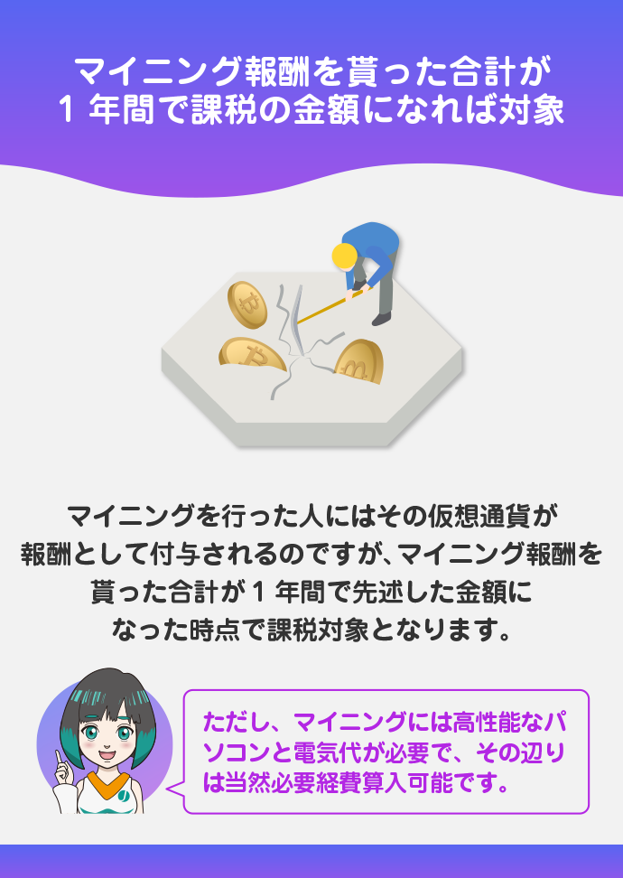 マイニング報酬を貰った時