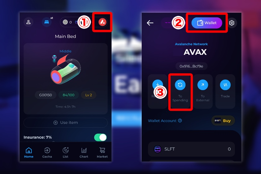 AVAXをスペンディングに移動①
