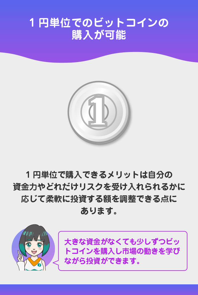 1円単位で購入できる